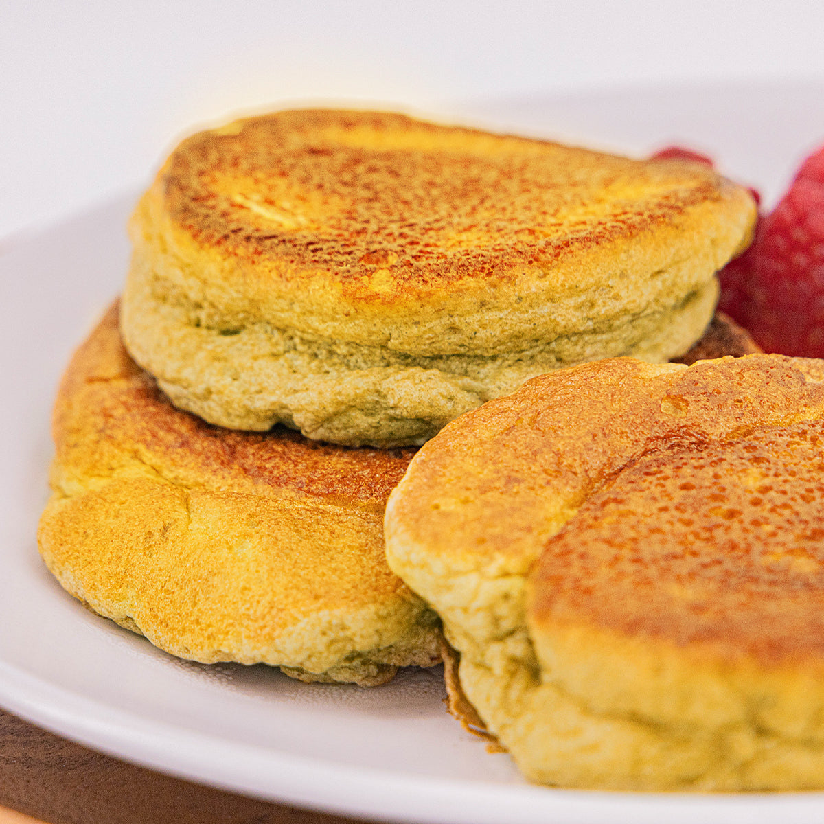 Matcha Souffle Pancake Closeup