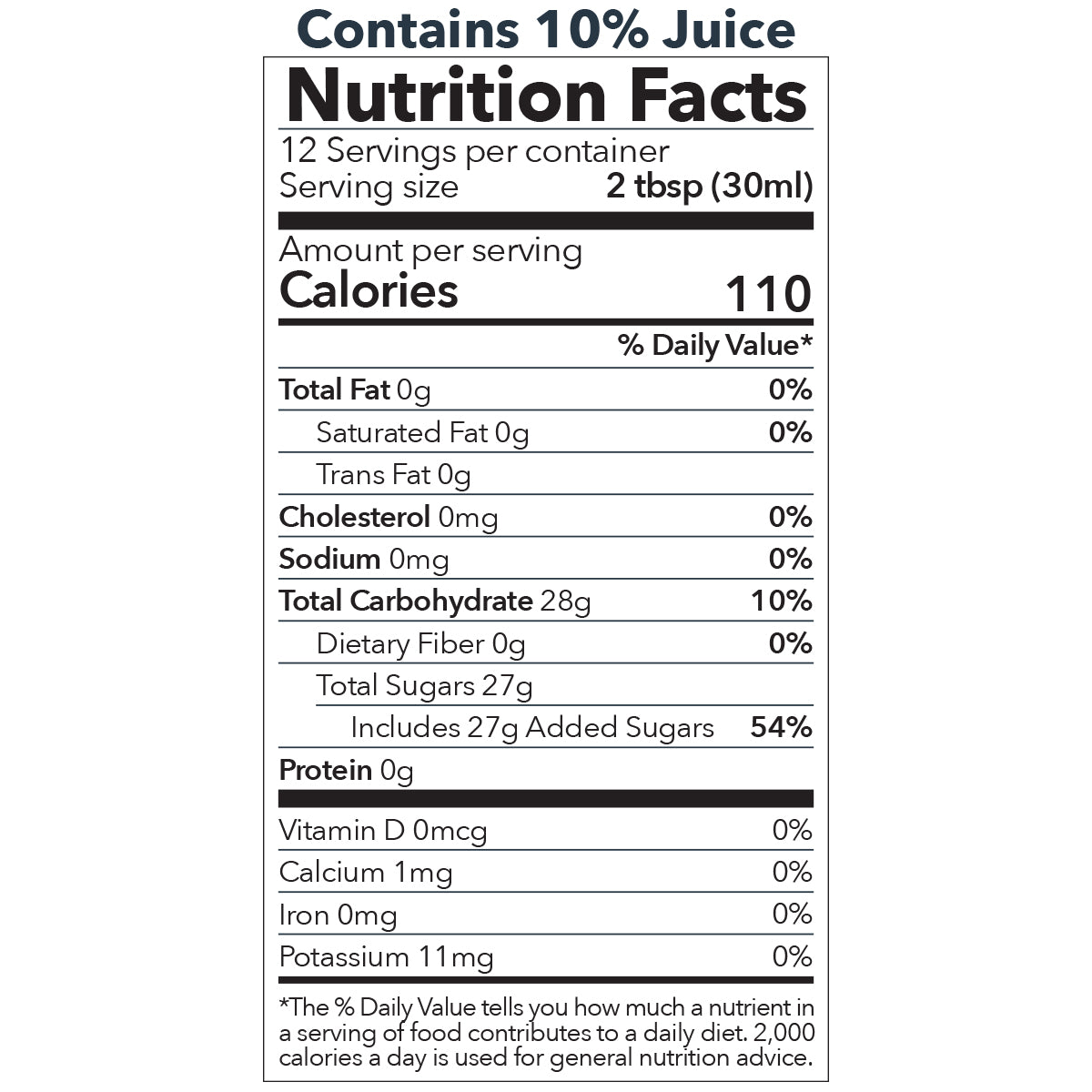 Yuzu Citrus Syrup Nutrition Facts